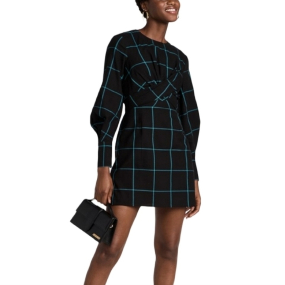 STAUD Black and Blue Checkered Dress - Picture 5 of 10
